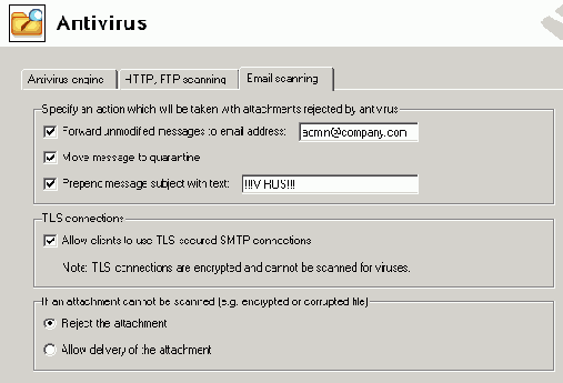 Антивирусная проверка Email (Email scanning)