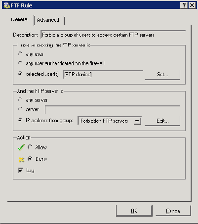 Настройка доступак FTP (FTP Policy)